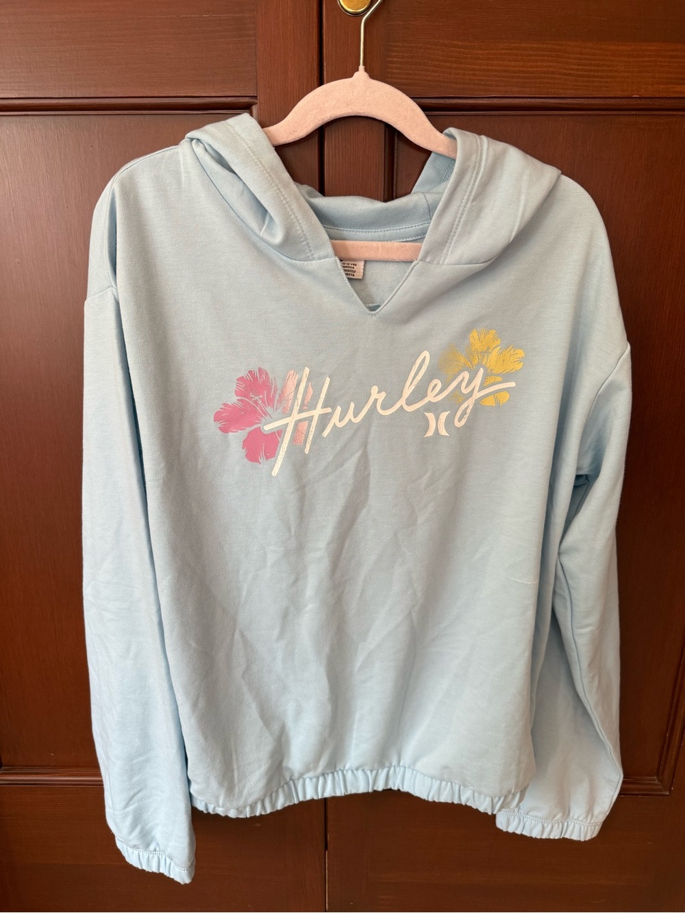 Hurley Pale Blue Hooded Sweatshirt with Label